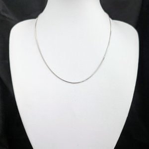 18k White Gold Box Chain Adjustable 18in to 16in Estate 0.95mm